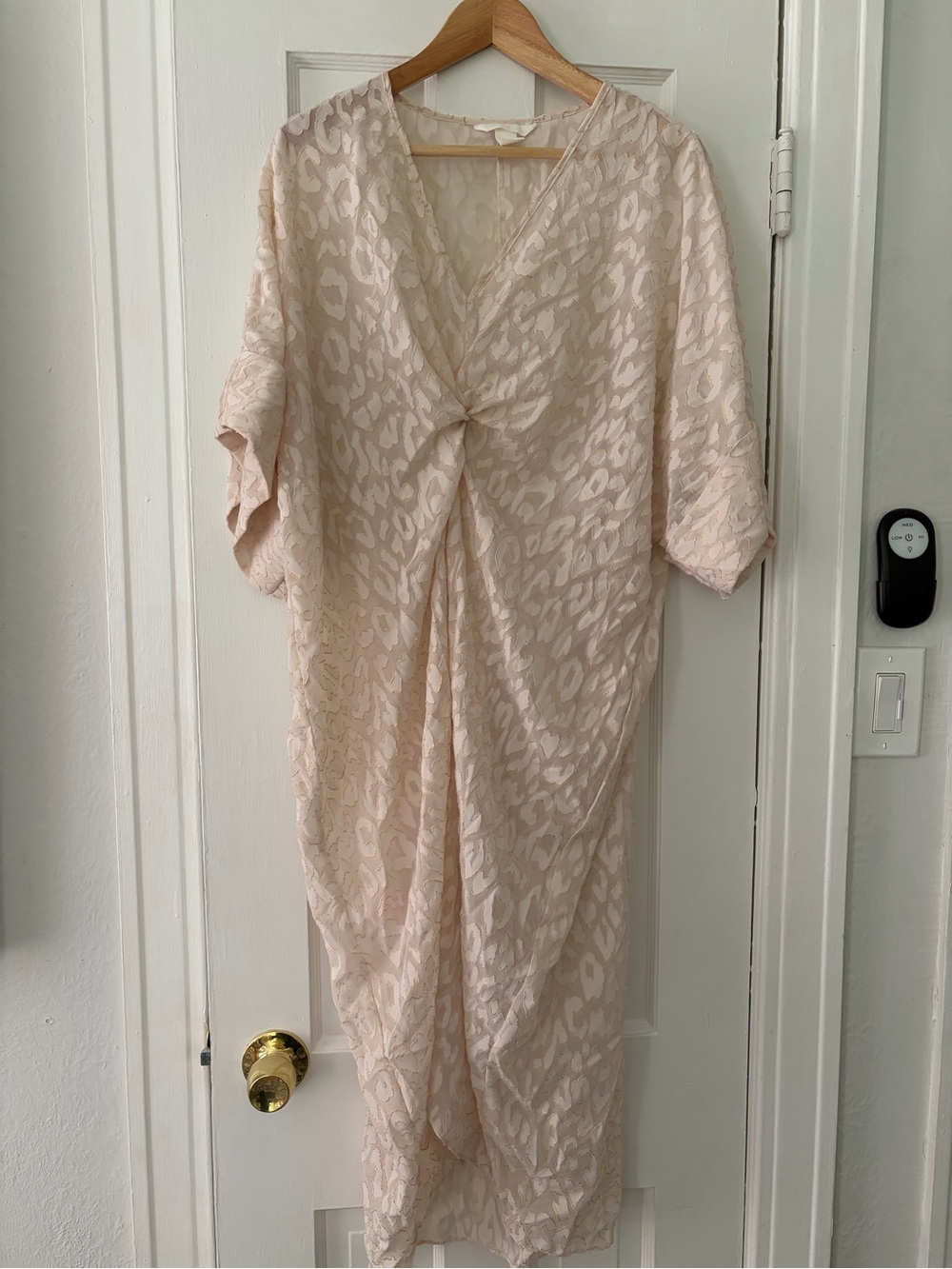 H&M Pale Blush Twist-Front Midi Dress